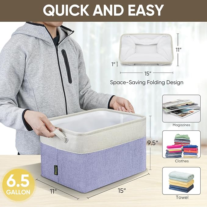 BALEINE 4 Pack Fabric Storage Bins - Image 4