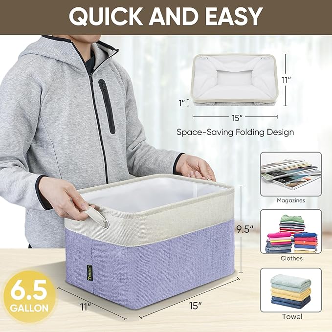 BALEINE 3 Pack Fabric Storage Bins - Image 5