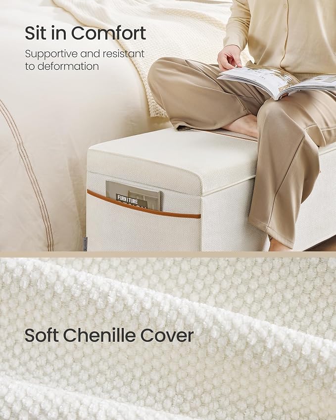 SONGMICS Storage Ottoman Bench, Storage Chest, 15.7 x 43.3 x 15.7 Inches - Image 4
