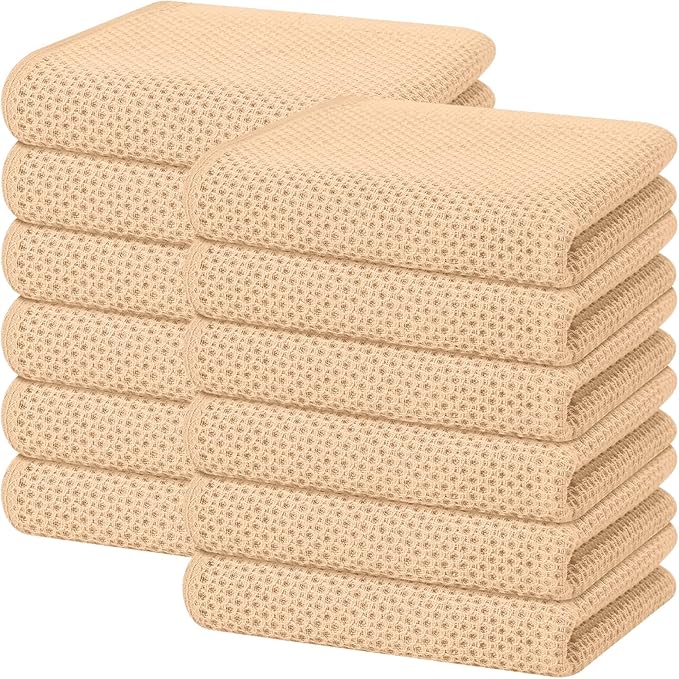 Homaxy 100% Cotton Waffle Weave Kitchen Dish Towels, Ultra Soft Absorbent Quick by Homaxy