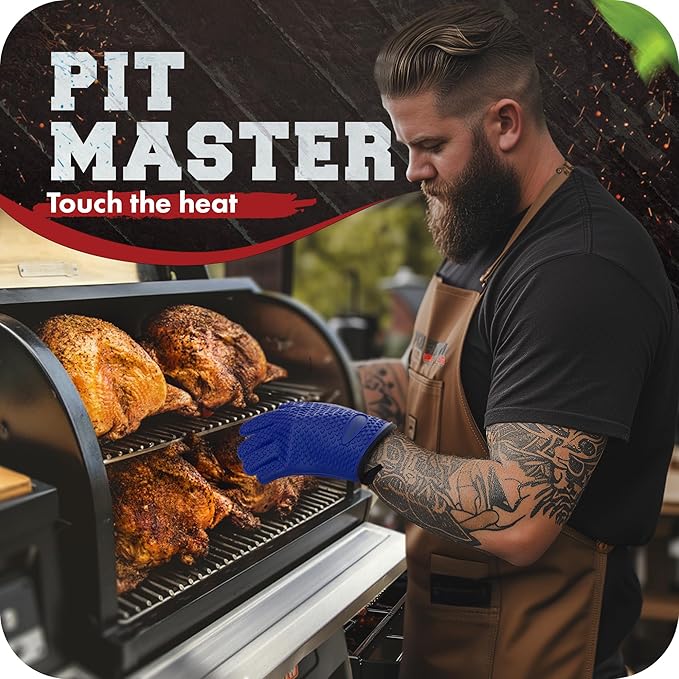KITCHEN PERFECTION Silicone Smoker Oven Gloves -Extreme Heat Resistant Bbq - Image 3