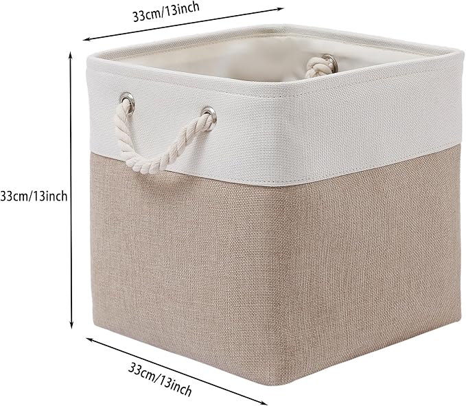13 x 13 Inch Cube Storage Bins, 4 Pack Large Collapsible Fabric Storage Bin - Image 4