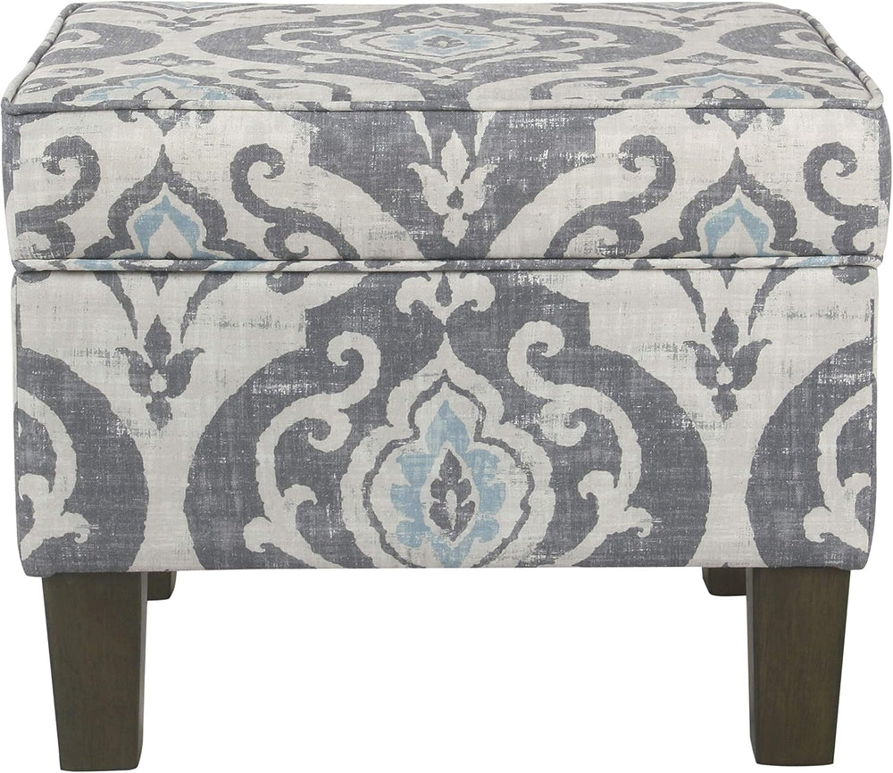 HomePop 22" Modern Rectangular Storage Ottoman - Suri Blue