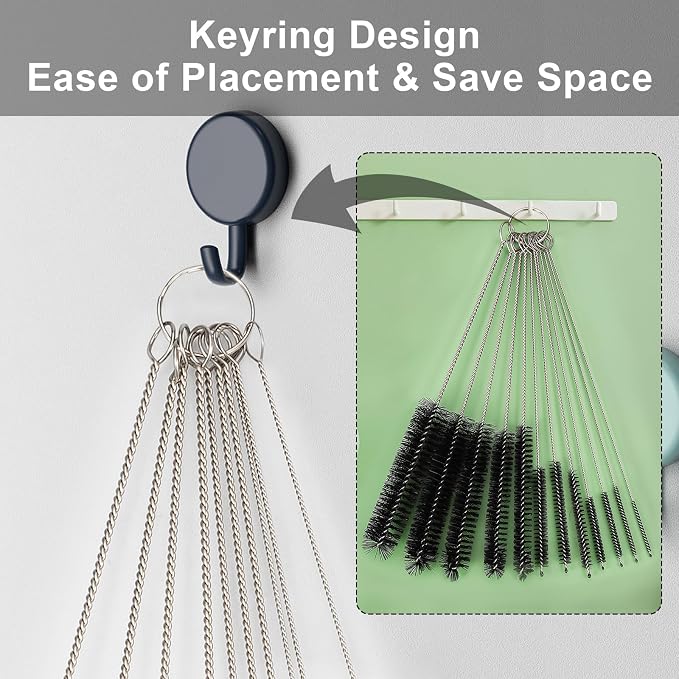 Straw Cleaner Brush Set, 12 Pieces Botthle Cleaning Brush and Nylon Tube Brush - Image 7