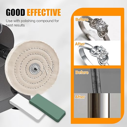 6pcs Buffing Wheel Kit Includes 4pcs 6 Inch Polishing Pads and 2pcs Polishing - Image 6