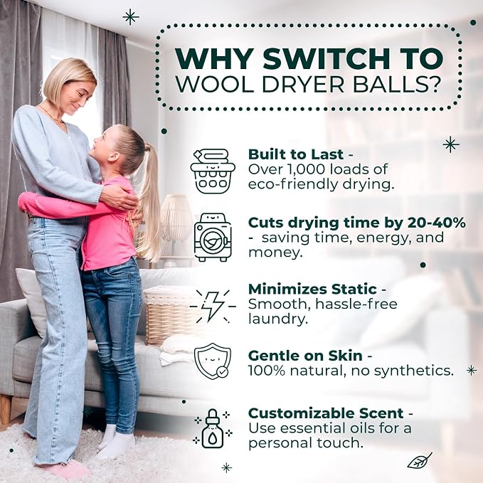 No More Dryer Sheets! Reusable Wool Dryer Balls XL 6-Pack - Image 6