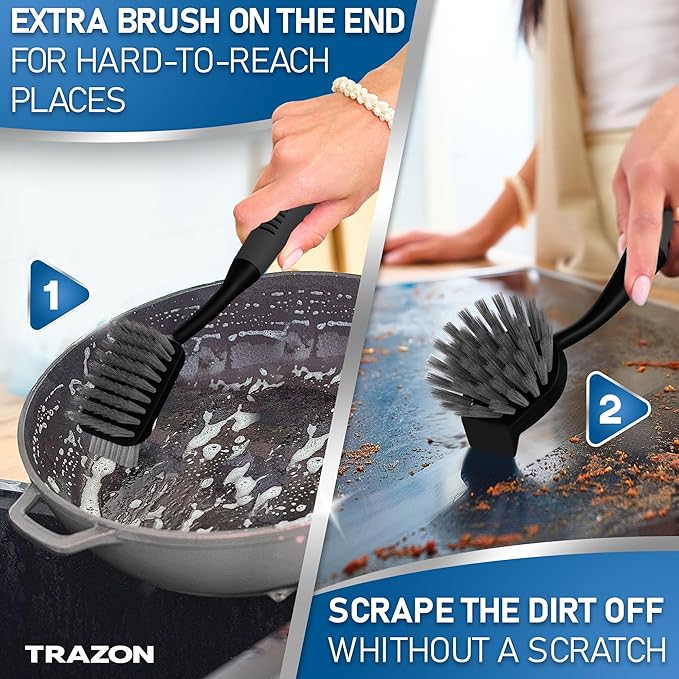 Dish Brush Set of 5 with Holder - Image 3