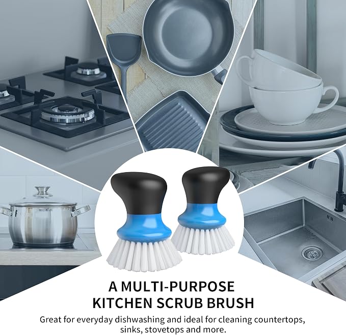 MR.SIGA Dish Scrub Brush, Palm Brush Dish Scrubber - Image 4