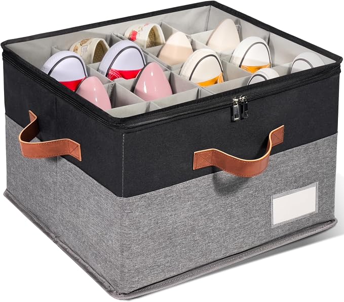 1 Pack Shoe Organizer for Closet, Adjustable Shoe Box Storage Containers by JHHBHV