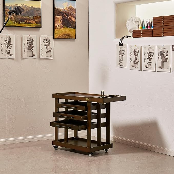 MEEDEN Art Supplies Storage Cart: 5-Tier Solid Beech Wood Utility Rolling Cart - Image 8