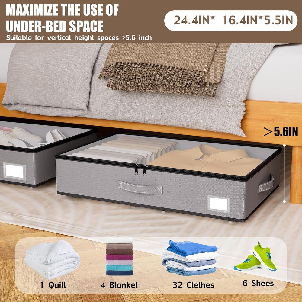 EE-RoomWorld Under Bed Storage with Wheels, No Assemble Required 5.5 inches h...