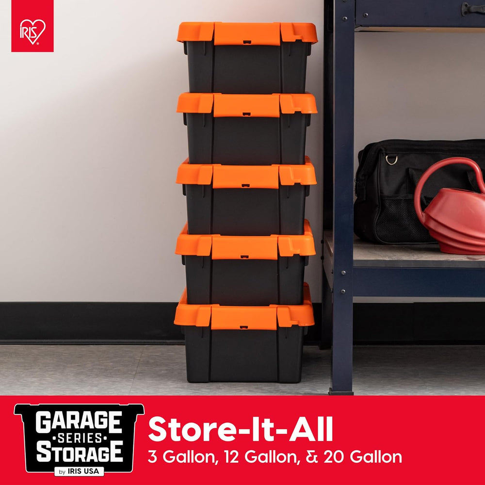 IRIS USA Lockable Storage Bins with Lids, 12 Gallon Heavy Duty, 2 Pack
