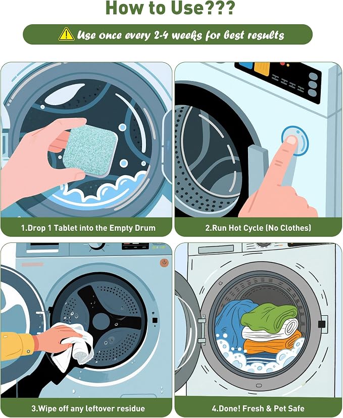 Washing Machine Cleaner Tablets – 36 Count, 18-Month Supply – Pet Hair & Odor - Image 4
