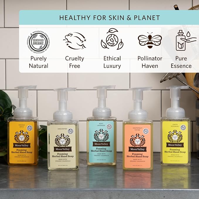 Moon Valley Herbal Foaming Hand Soap, Mint Lavender Two Pack, Recyclable Bottle - Image 5