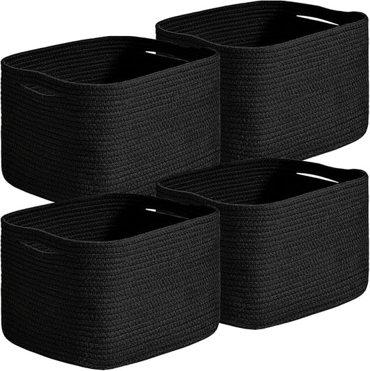Small Storage Baskets for Organizing Shelves, Cotton Rope Basket for Storage by Unknown