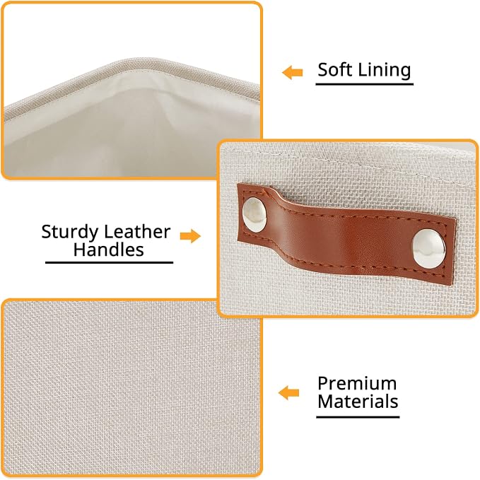 DULLEMELO Small Storage Basket for Shelves, Small Fabric Collapsible - Image 8