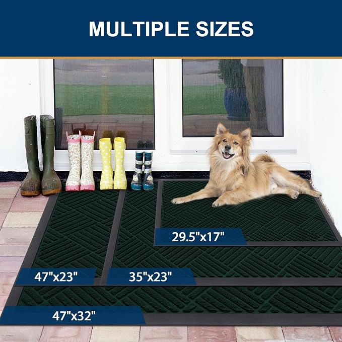 Smiry Front Door Mat Outside Entrance, Heavy Duty Outdoor Indoor Mat, Natural - Image 2