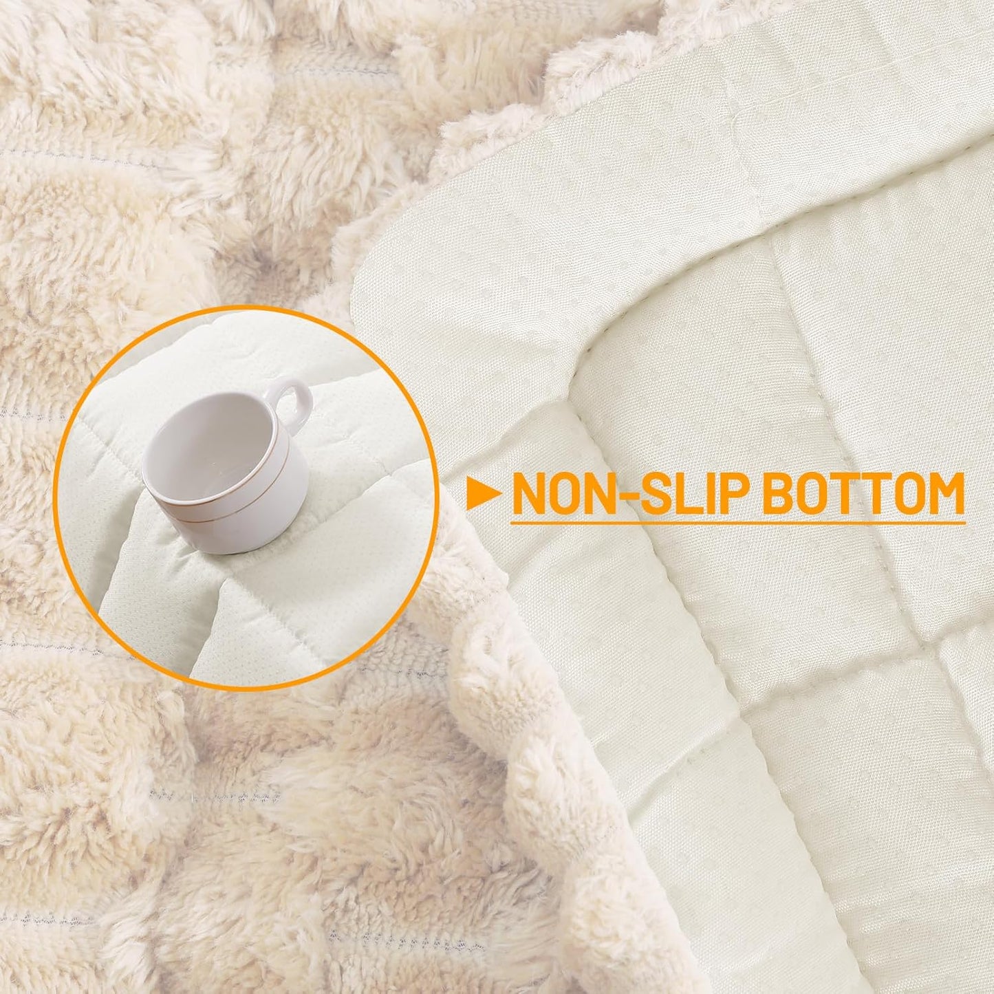 Smiry Non Slip Couch Covers for Dogs, Scratch Resistant Pet Sofa Protector, Machine Washable Soft Fuzzy Thick Furniture Cover for Sofa Loveseat Sectional Large Dogs (Cream, 27.6" x 59")