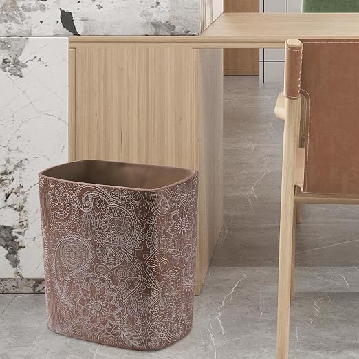 Polytree Boho Flowers Bathroom Trash Can 1.8 Gallon Small Kitchen Garbage Can - Image 8