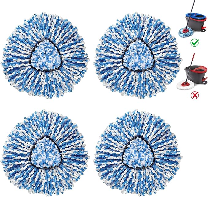 BonusLife 4-Pack Mop Head for O-Ceda RinseClea Spin Mop Refill 2-Tank System by BonusLifeInc