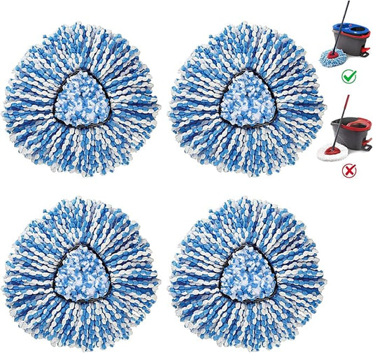 BonusLife 4-Pack Mop Head for O-Ceda RinseClea Spin Mop Refill 2-Tank System by BonusLifeInc