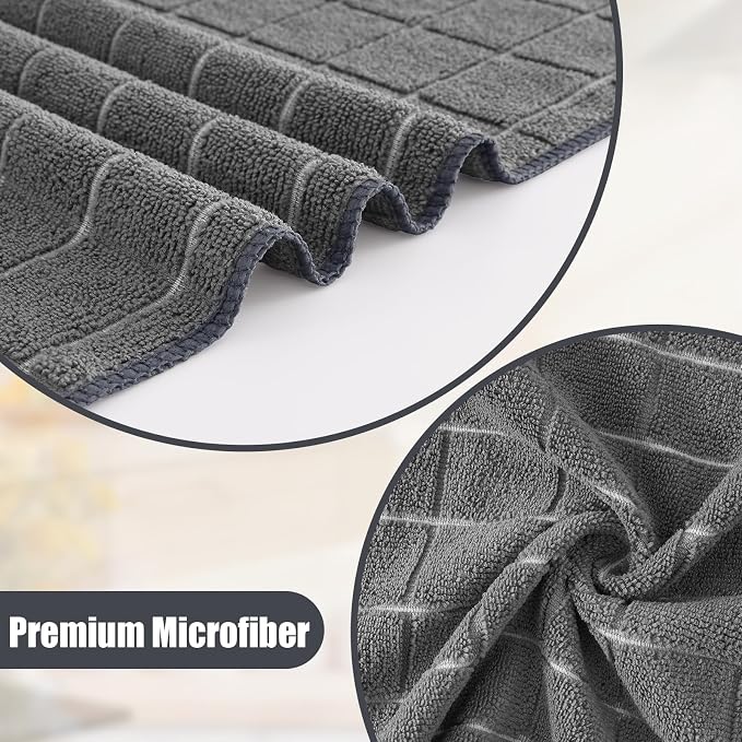Homaxy Microfiber Kitchen Towels and Dishcloths Set, 12 Pack Soft and Absorbent - Image 2
