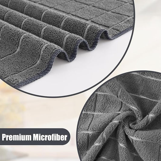 Homaxy Microfiber Kitchen Towels and Dishcloths Set, 12 Pack Soft and Absorbent - Image 2