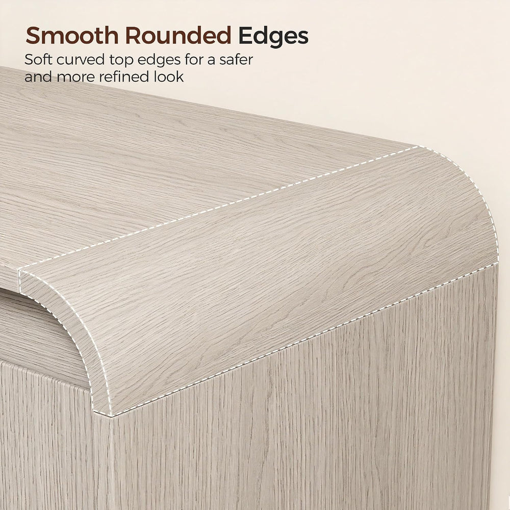 Homleke Modern Curved Entryway Shoe Storage Bench