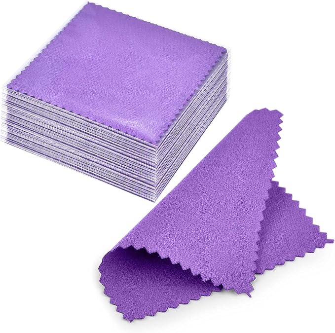 SEVENWELL 50pcs Jewelry Cleaning Cloth Dark Purple Polishing Cloth by SEVENWELL