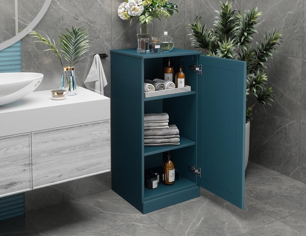 Palace Imports 100% Solid Wood Bathroom Cabinet, Wood Door, Teal, 16.5" ...