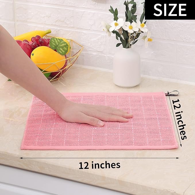 Homaxy 100% Cotton Terry Kitchen Dish Cloths, Ultra Soft and Absorbent Dish - Image 5