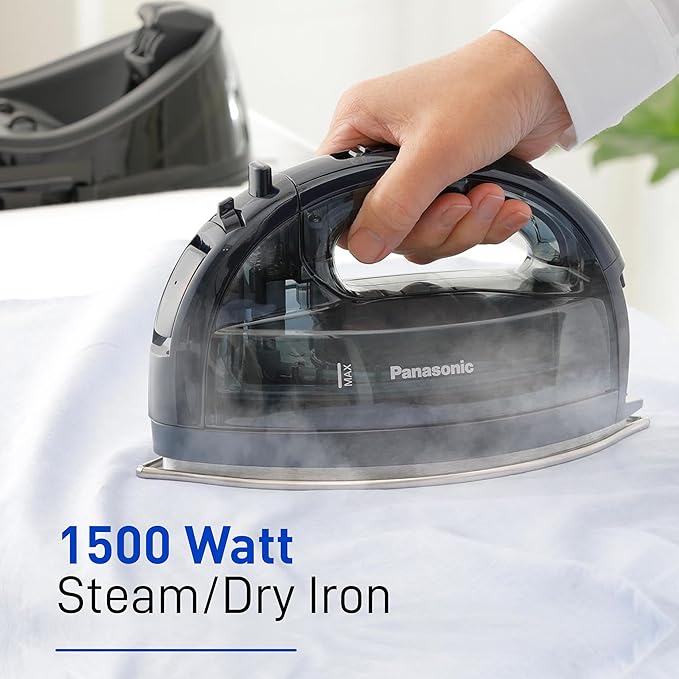 Panasonic NI-WL700A Cordless Steam/Dry Iron, 1500W Wide Stainless Steel Plate - Image 2