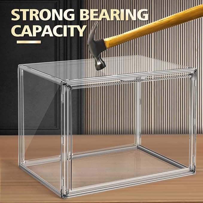 4Pack Clear Shoe Box Organizer, Acrylic Display Cases - Image 3