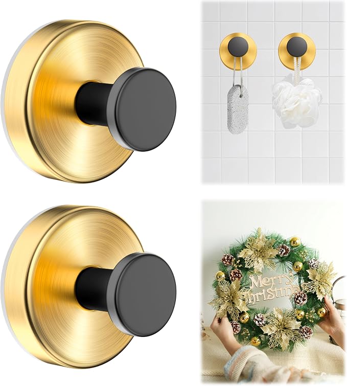 Suction Cup Hooks for Shower, Wreath Hanger for Front Door, Removable No Drill by Unknown