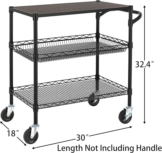 Finnhomy 3 Tier Heavy Duty Commercial Grade Utility Cart - Image 4