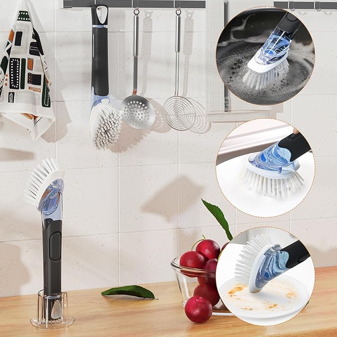 Soap Dispensing Replacement Dish Brush Storage Set - Image 6
