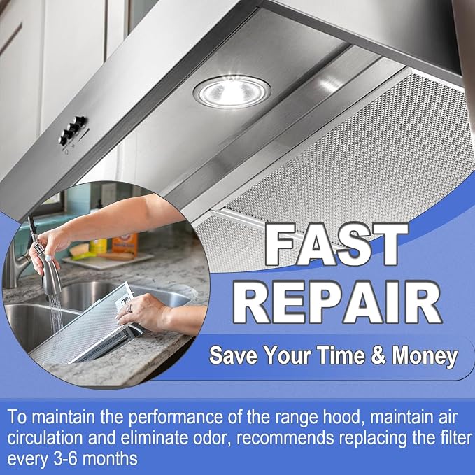 S99010430-002 Range Hood Filter 15-3/4" x 13-7/8" x 3/8", 2 Pack Aluminum Mesh - Image 5