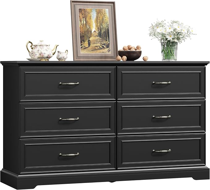 6 Drawer Dresser for Bedroom, Rustic Farmhouse Dresser - Image 8