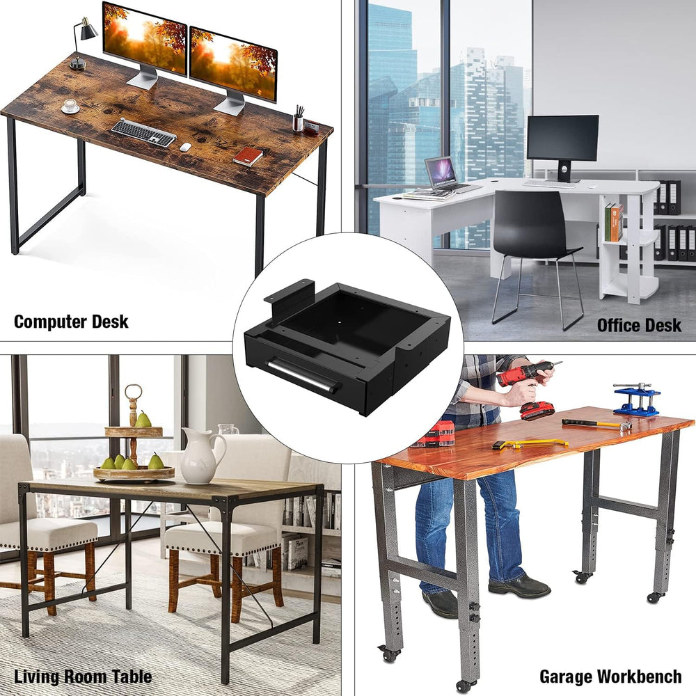 UNITEDPOWER Under Desk Drawer Storage, Pull-Out Office Hidden Counter Drawer,...