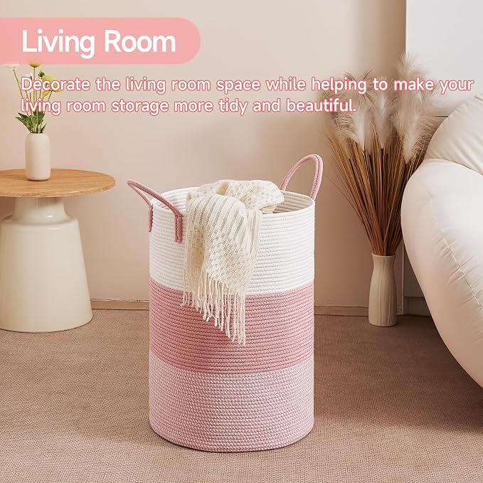 CLHMILY&Z 80L Laundry Basket Round Storage Rope Basket - Image 7