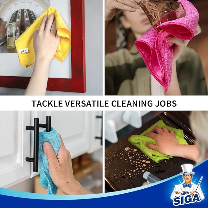 MR.SIGA Microfiber Cleaning Cloth, Size:12.6" x 12.6" - Image 6