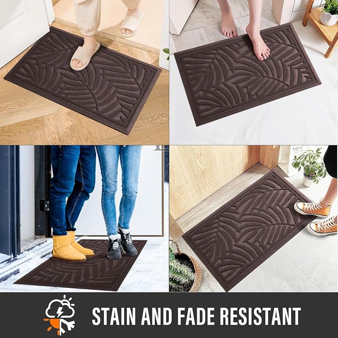 Front Door Mat, Absorbent Resist Dirt Welcome Door Mat Indoor Outdoor, - Image 4
