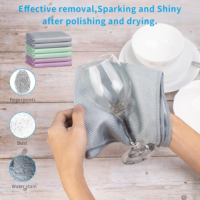 Fish Scale Streak Free Magic Glass Window Car Mirror Microfiber Cleaning Cloth - Image 3