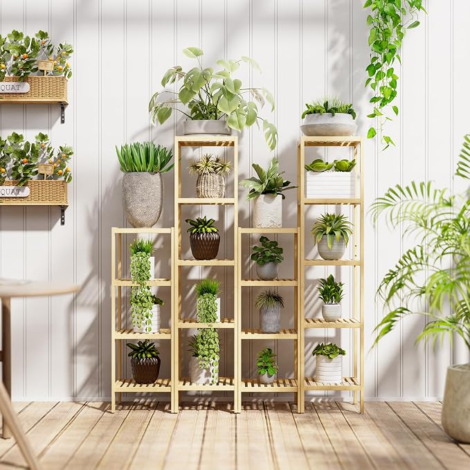 SMIBUY Bathroom Storage Shelf, 5-Tier Bamboo Rack Organizer - Image 7