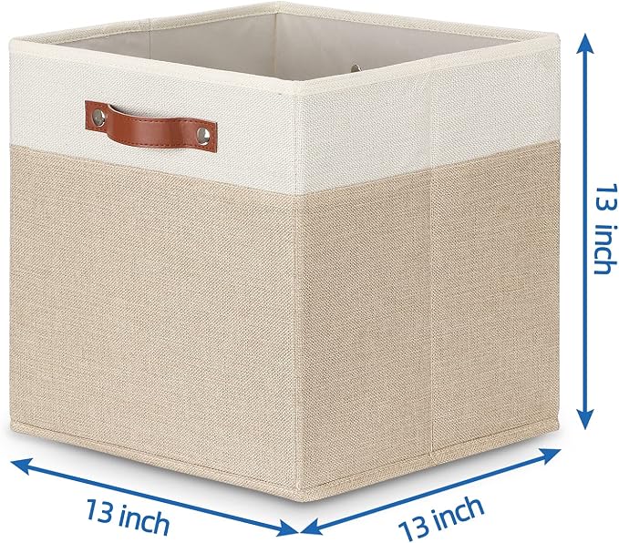 Temary Cube Storage Bins 13 Inch Fabric Storage Cubes Storage Baskets - Image 2