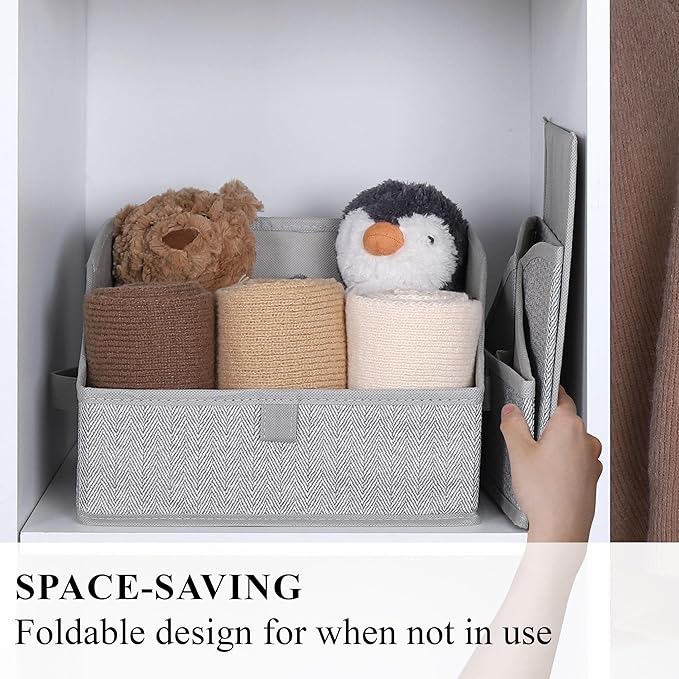 WUIKE 3 Pack Large Closet Storage Bins, Fabric Trapezoid Storage Baskets - Image 3