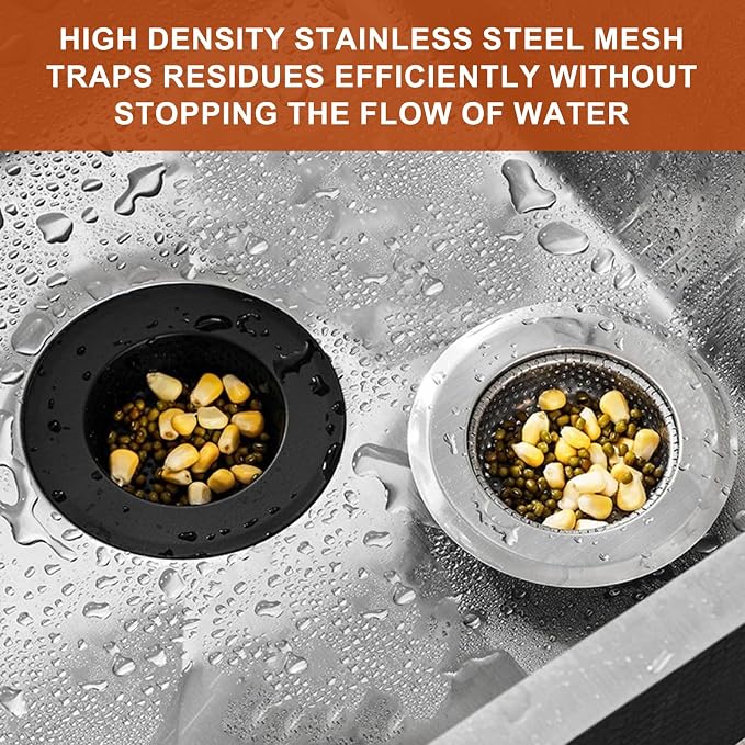 4 Pcs Stainless Steel Mesh Sink Drain Strainer, 4.5" Top / 3" Kitchen Filter - Image 6