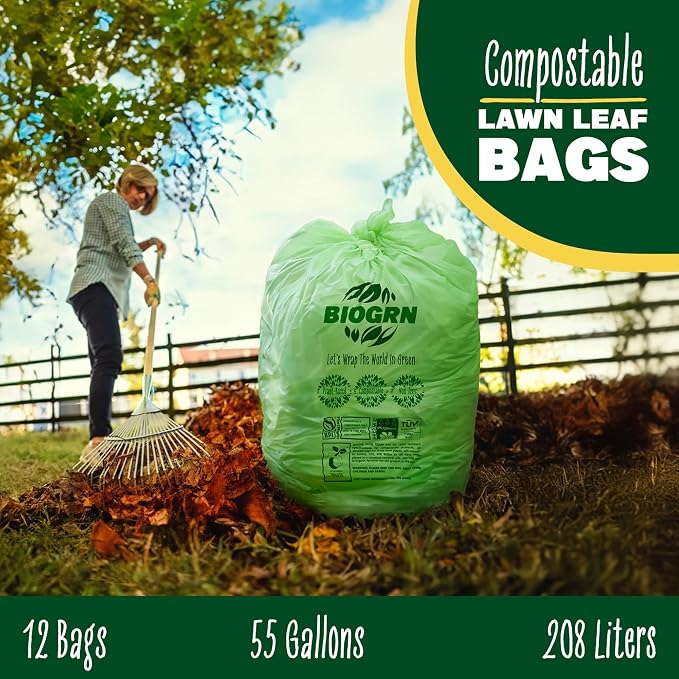 50-55 Gallon Compost Bags, Heavy Duty Compostable Trash Bags, 1.57 Mil Extra - Image 8