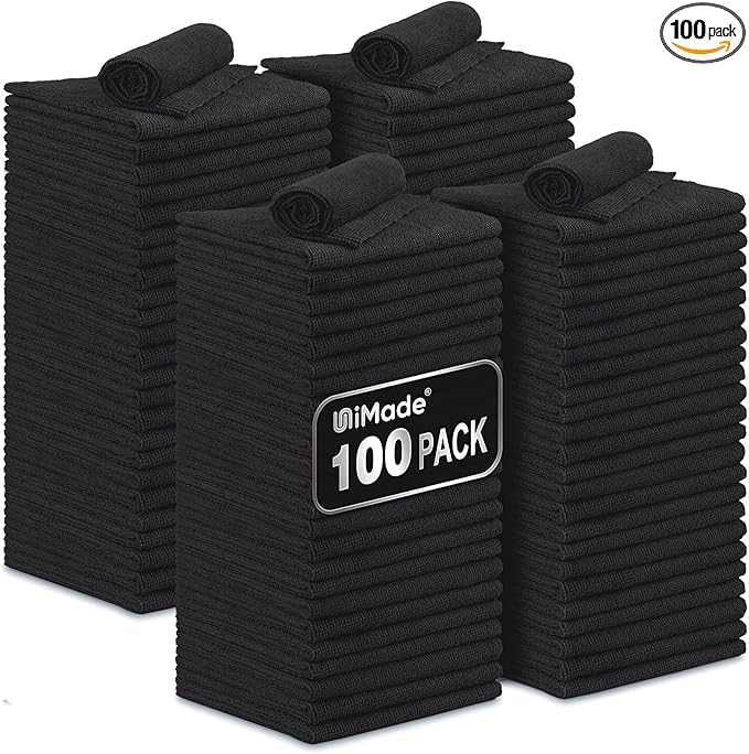 Microfiber Cleaning Cloth, 100 Pack Microfiber Towels by Unimade