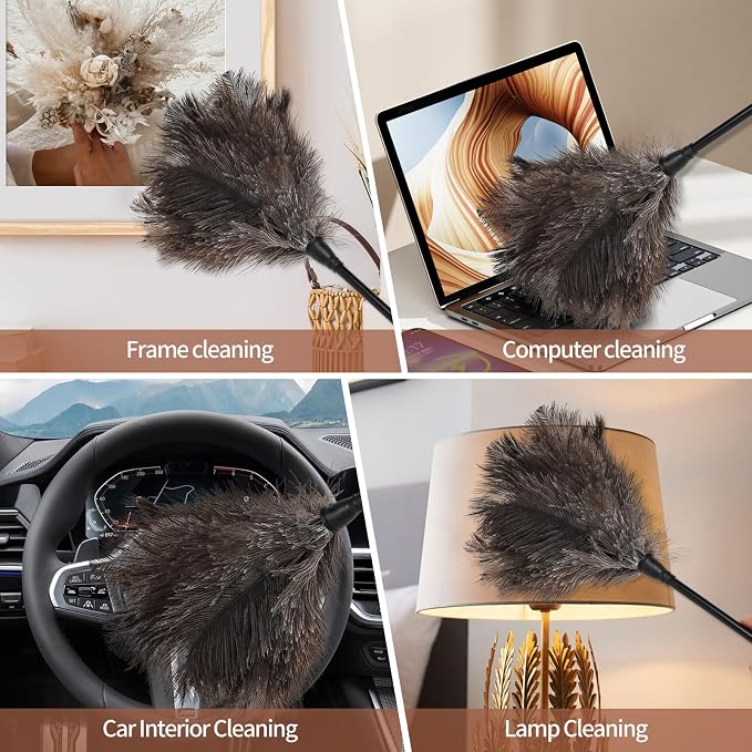 Ostrich Feather Duster-14.9 Inch Mini Natural Feathers Dusters - Image 7